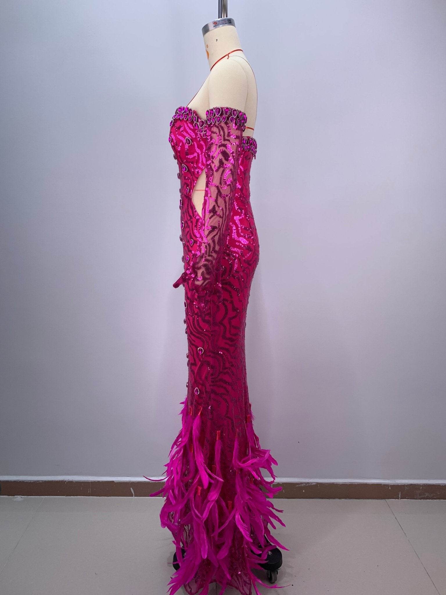 Nandy feather midi dress - REBECATHELABEL