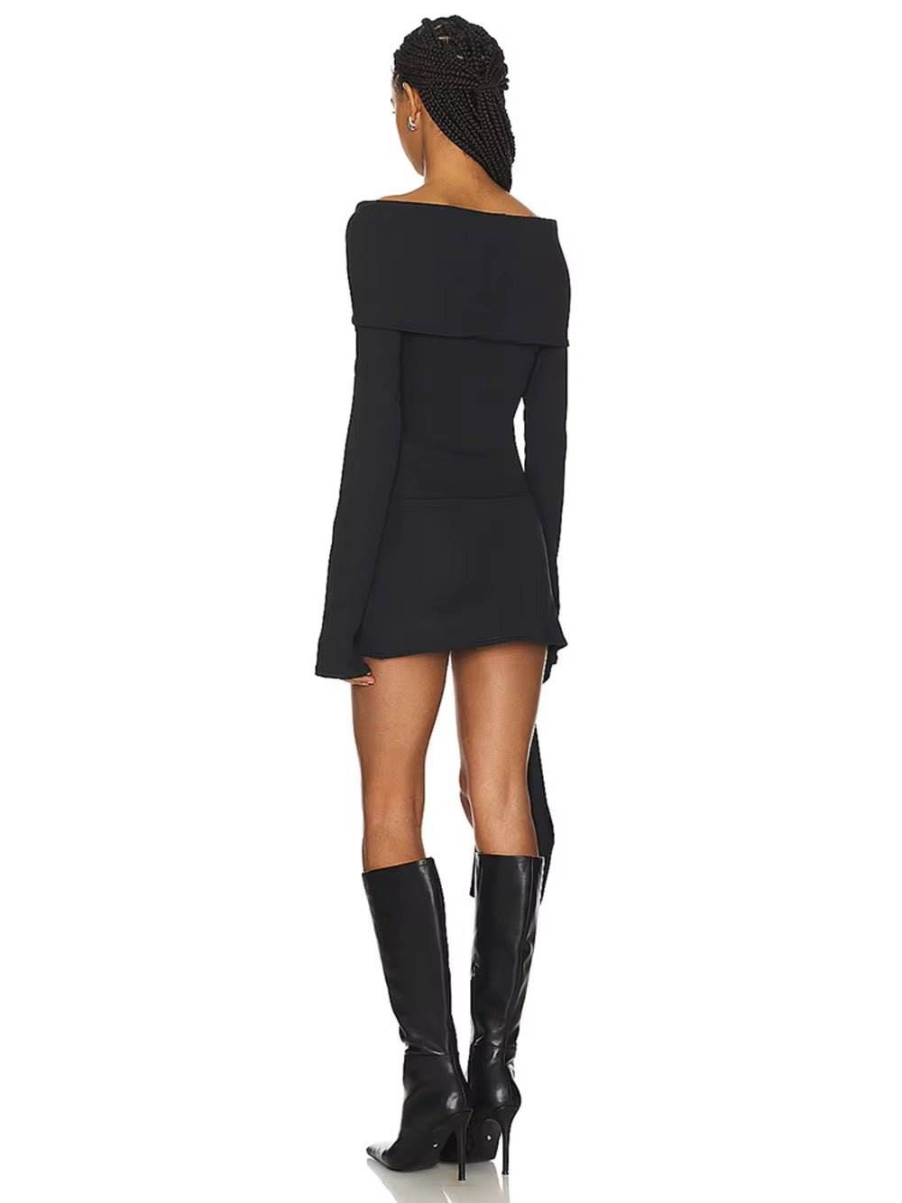 Neck Hollow Out Tight Mini Dress - REBECATHELABEL