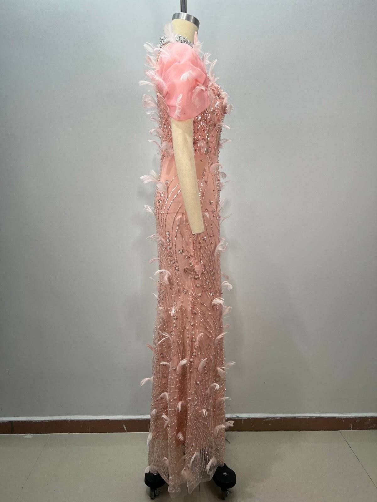 Nishe maxi feather dress - REBECATHELABEL