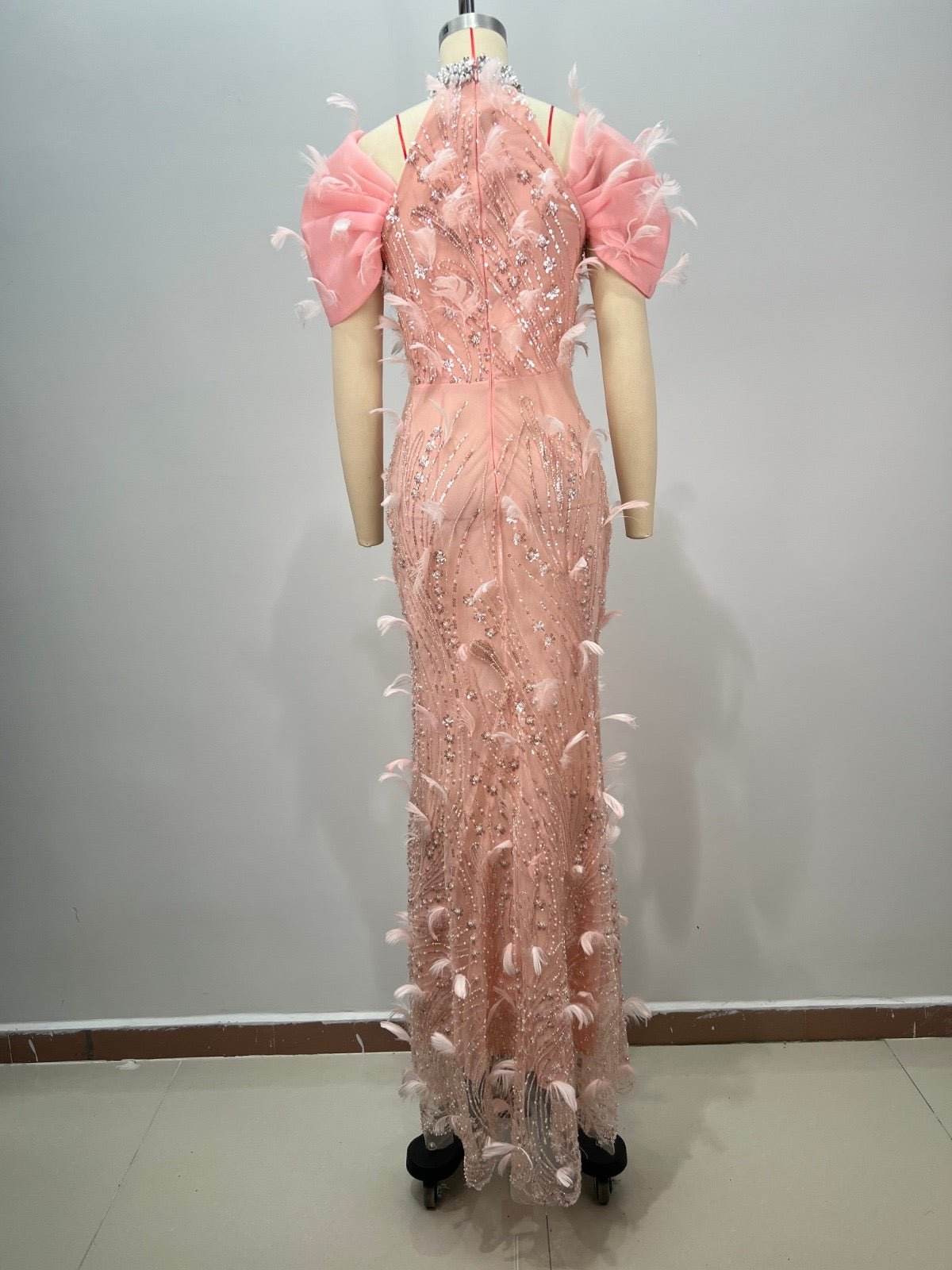 Nishe maxi feather dress - REBECATHELABEL