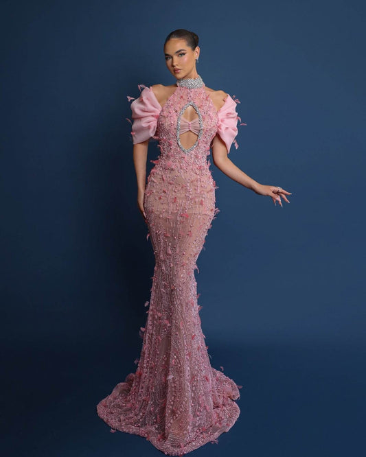 Nishe maxi feather dress - REBECATHELABEL