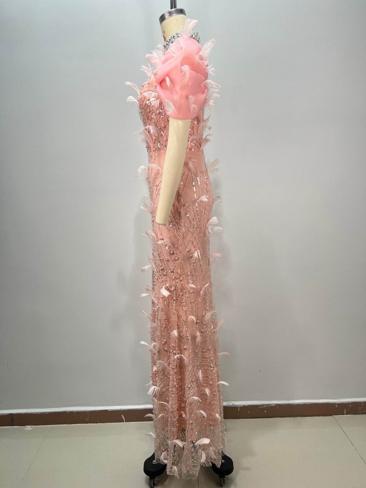 Nishe maxi feather dress - REBECATHELABEL