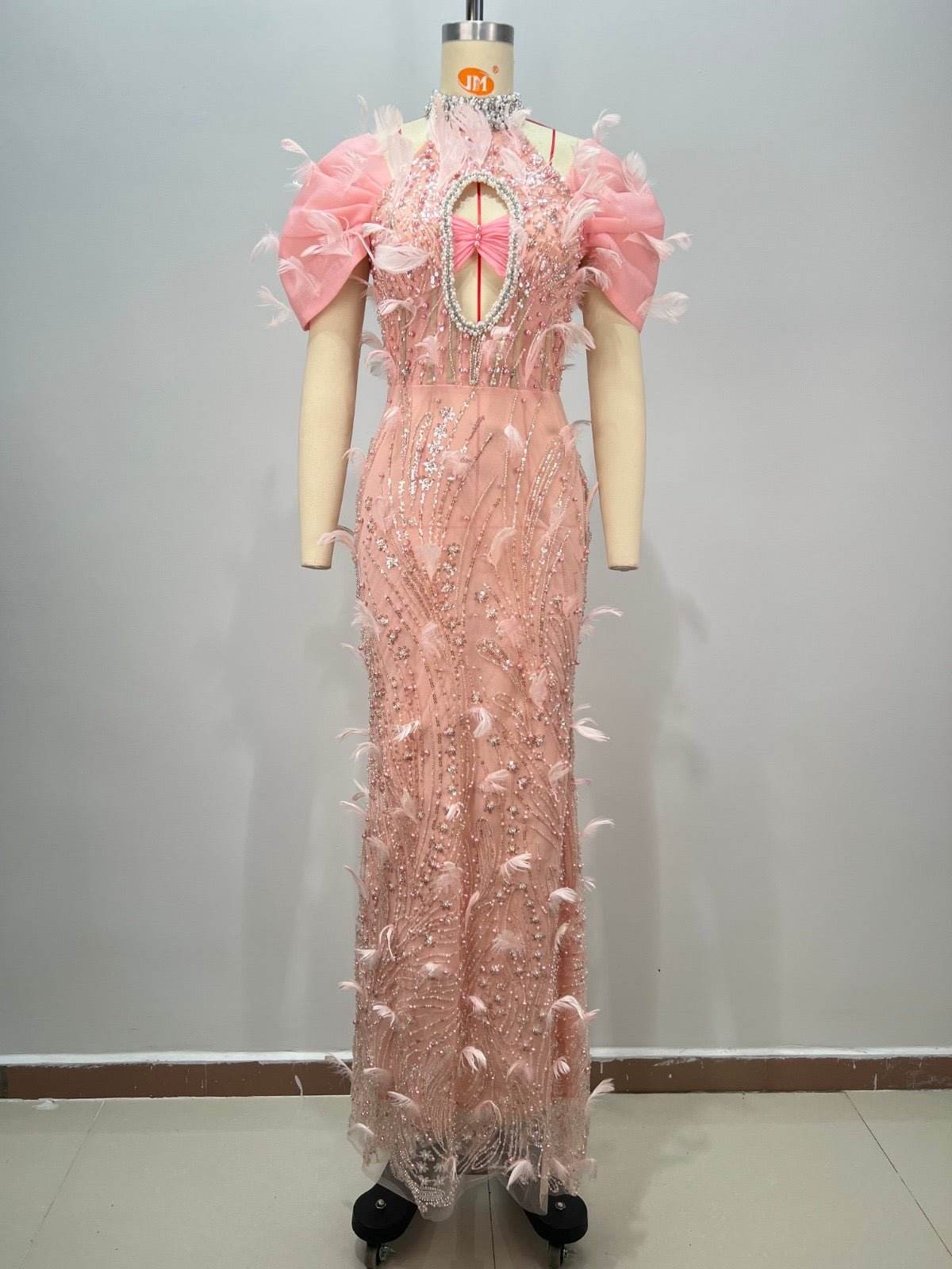 Nishe maxi feather dress - REBECATHELABEL