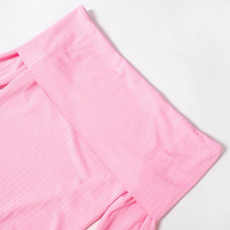 off Shoulder Dress Personality Fur Sleeve Slim Fit Maxi Dress - REBECATHELABEL