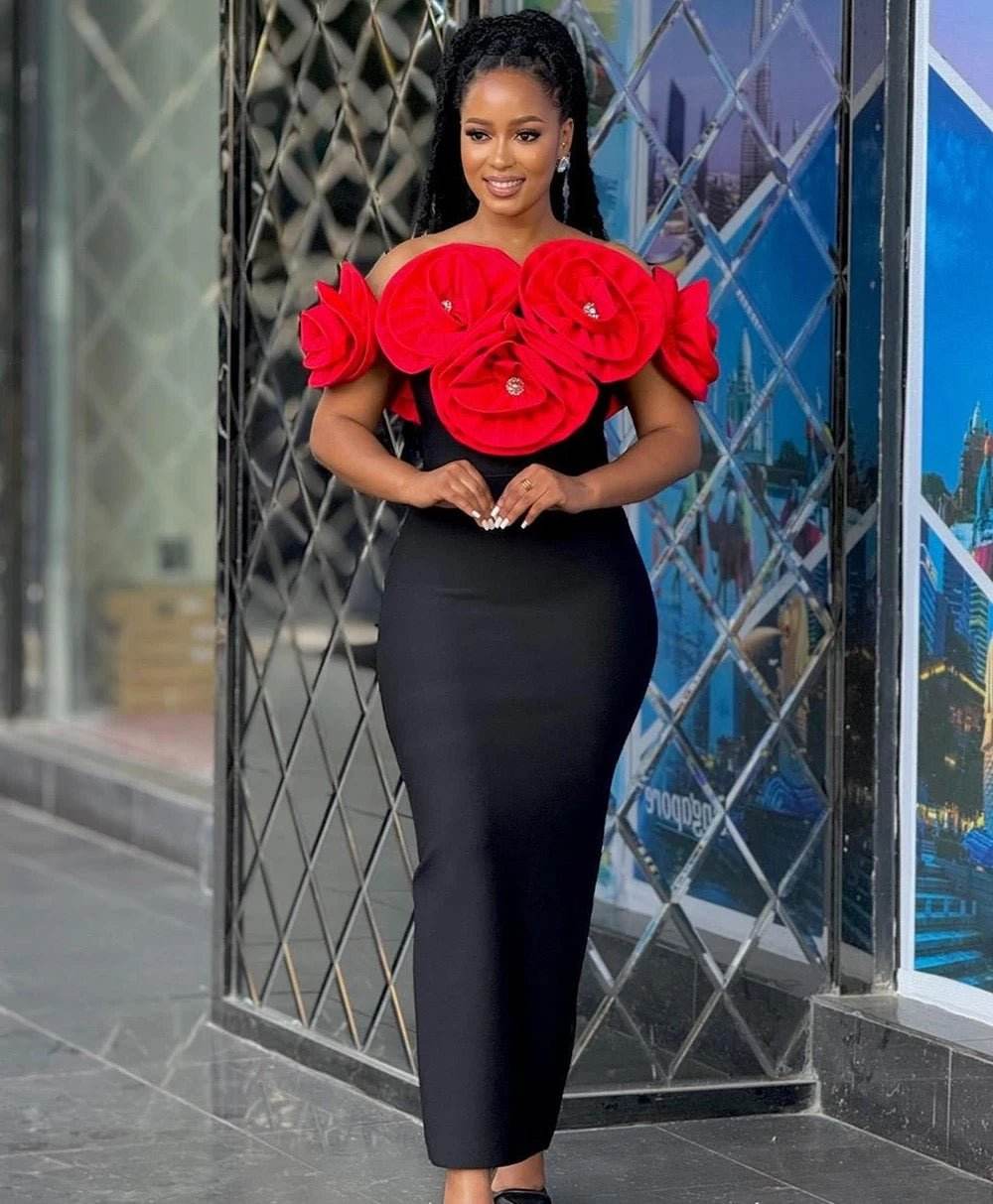 off the shoulder, flower diamond,dress - REBECATHELABEL