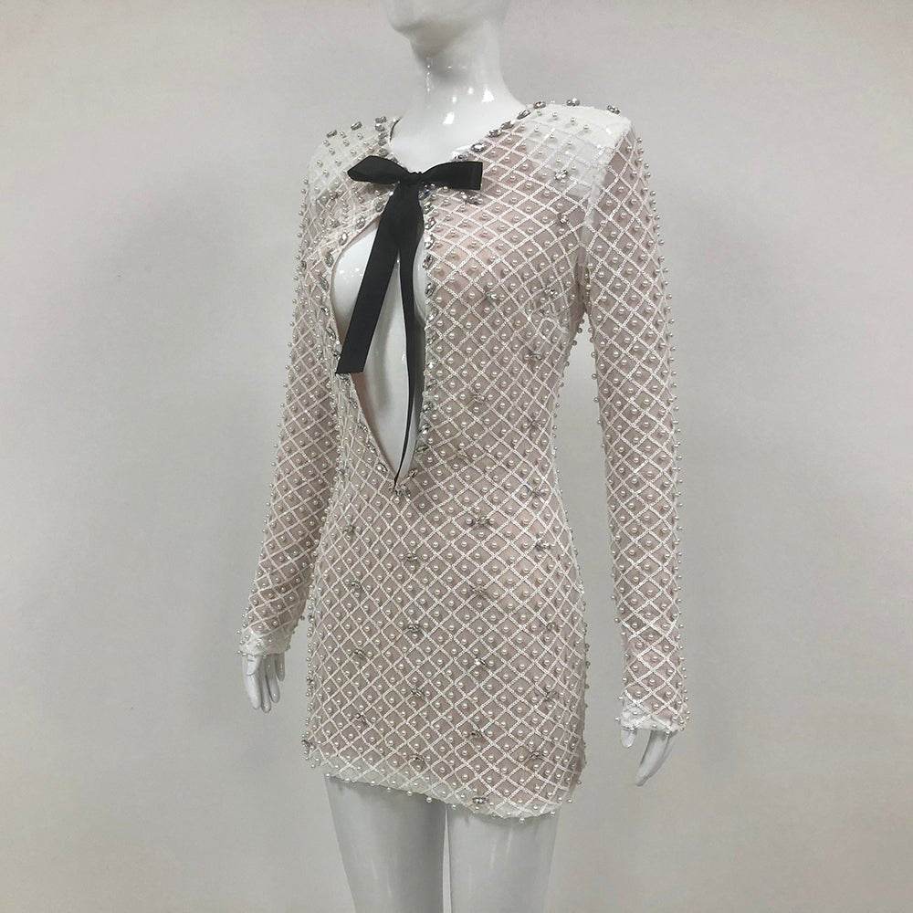 Pearl Sequin Hollow Out Tight - REBECATHELABEL