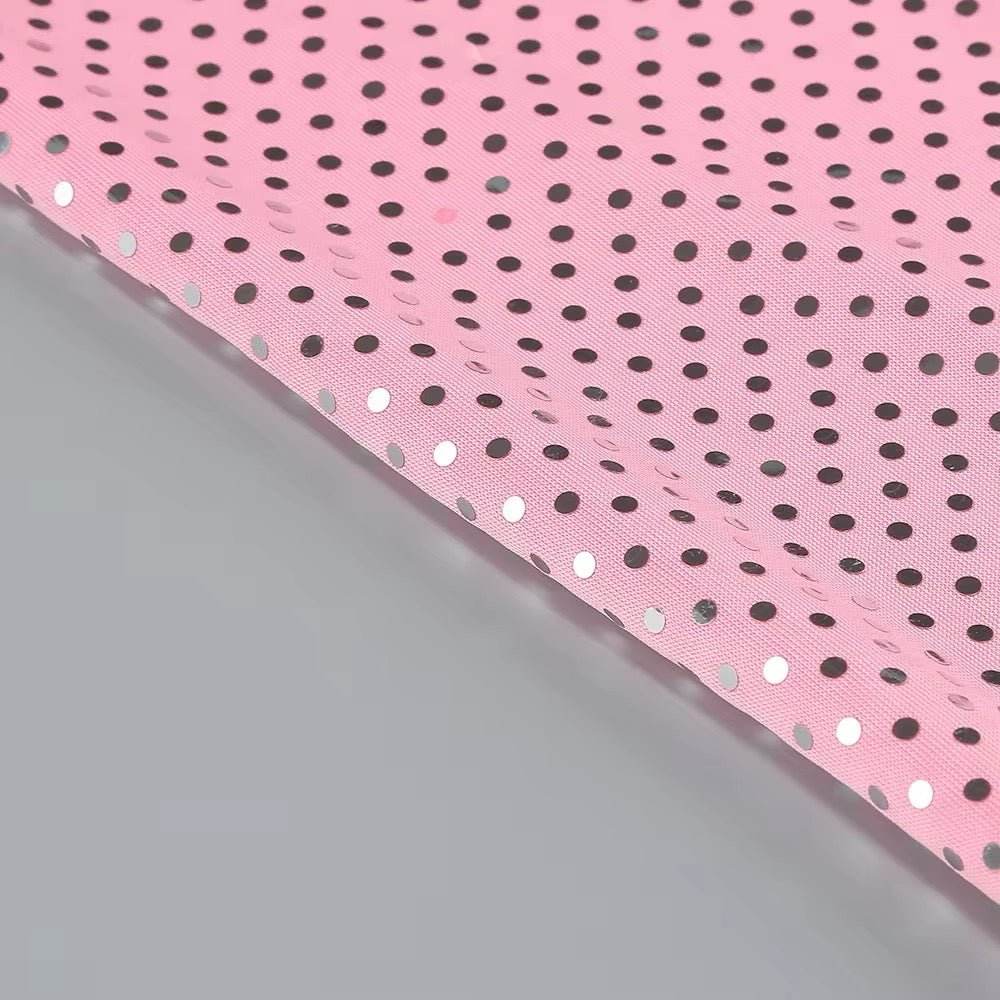 Pink Dots Glitter Spaghetti Strap Backless dress - REBECATHELABEL