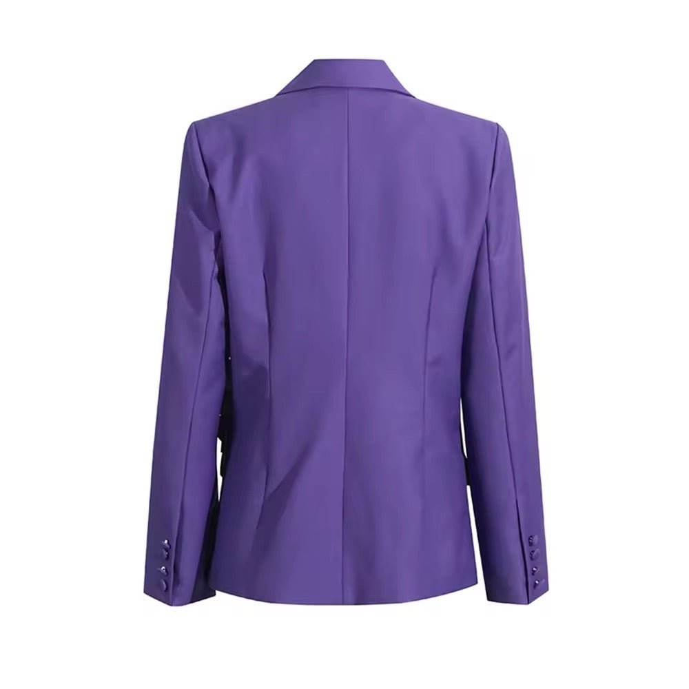 Purple 3D Flowers Suit Coat - REBECATHELABEL