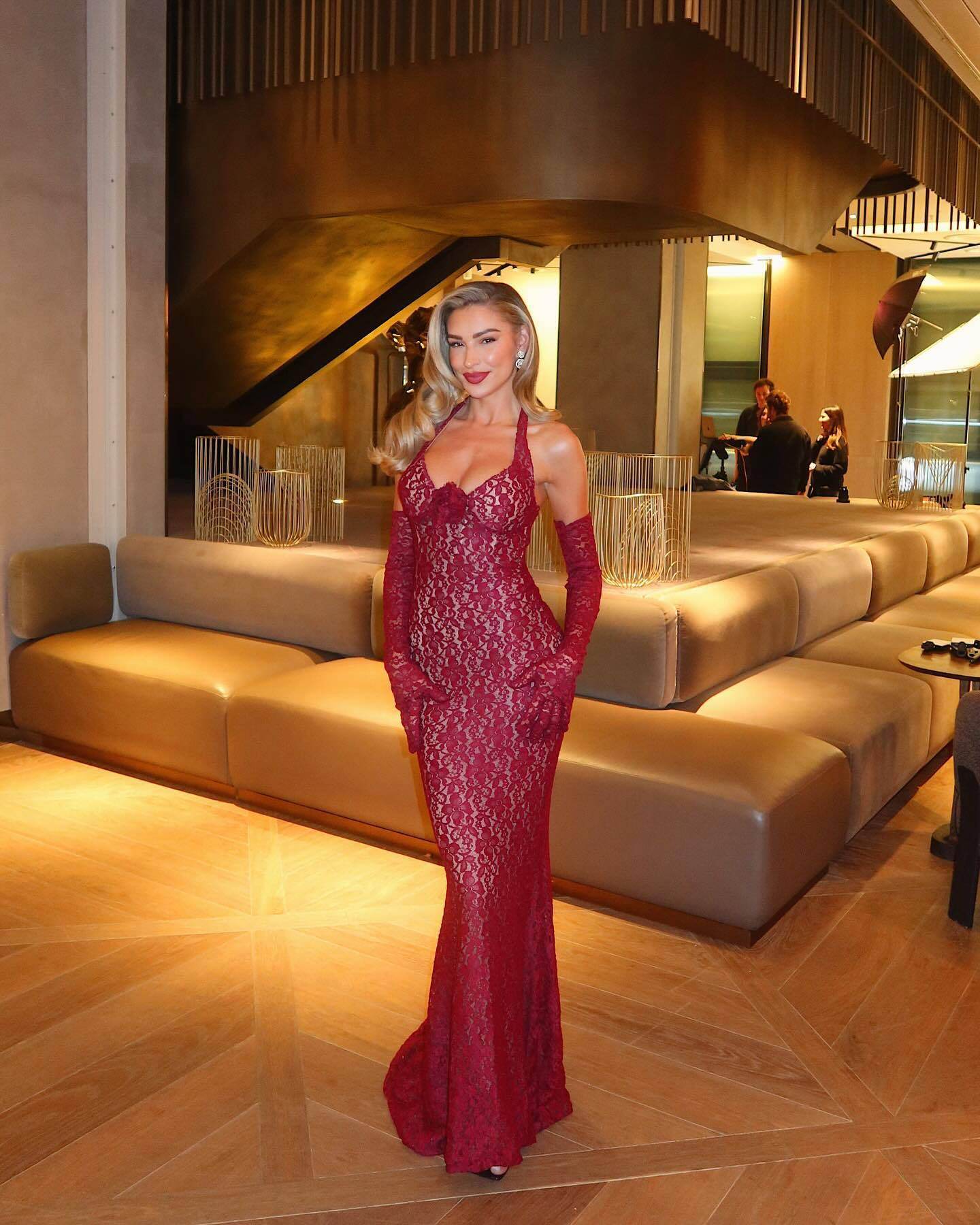 Randy midi dress with gloves - REBECATHELABEL