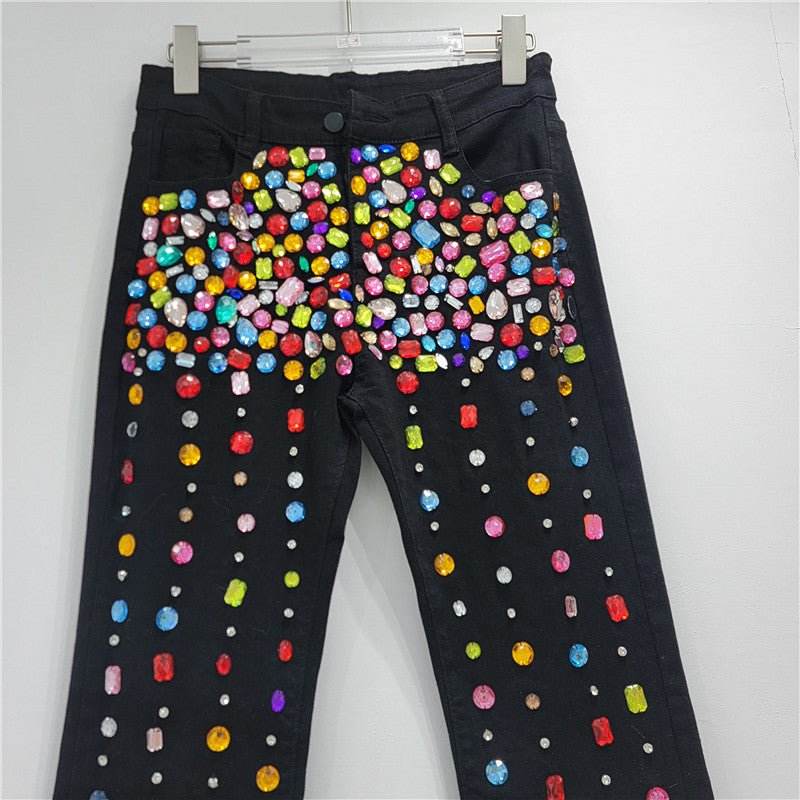 Ready for it diamond denim pant - REBECATHELABEL