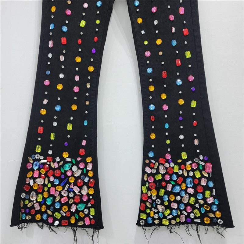 Ready for it diamond denim pant - REBECATHELABEL