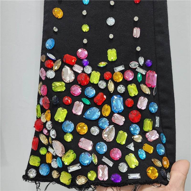 Ready for it diamond denim pant - REBECATHELABEL