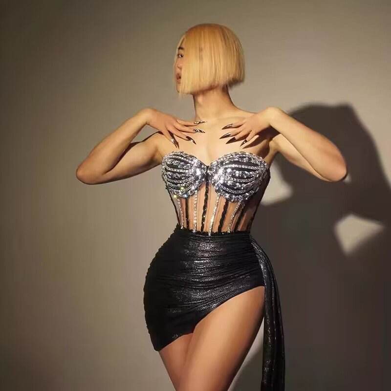 Rosa diamonds dress - REBECATHELABEL