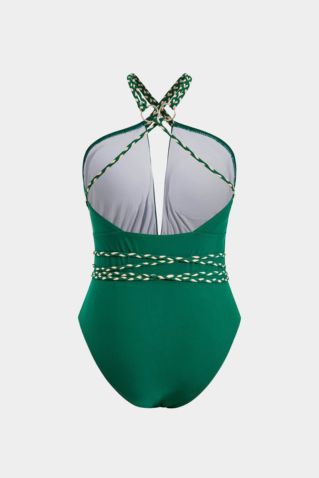 Ruched Crossed Strappy Backless Tummy Control One-Piece Swimsuit - REBECATHELABEL