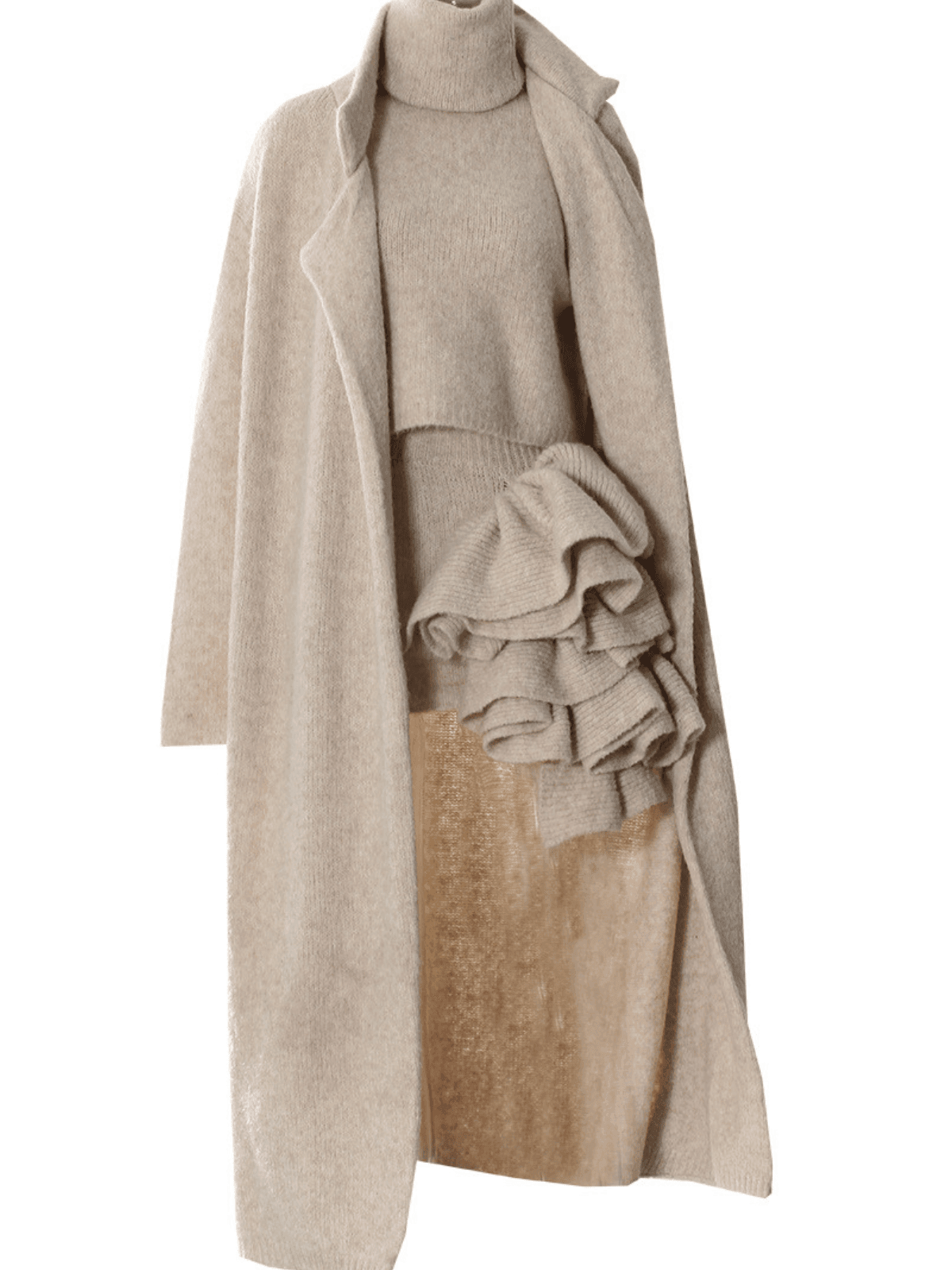 Ruched Flower Knitted Skirt Set - REBECATHELABEL