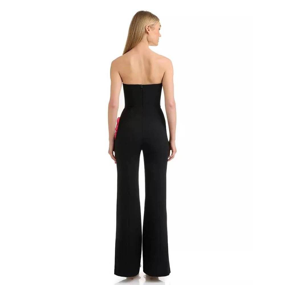 Ruffle Edge bandage without shoulder straps jumpsuit , - REBECATHELABEL