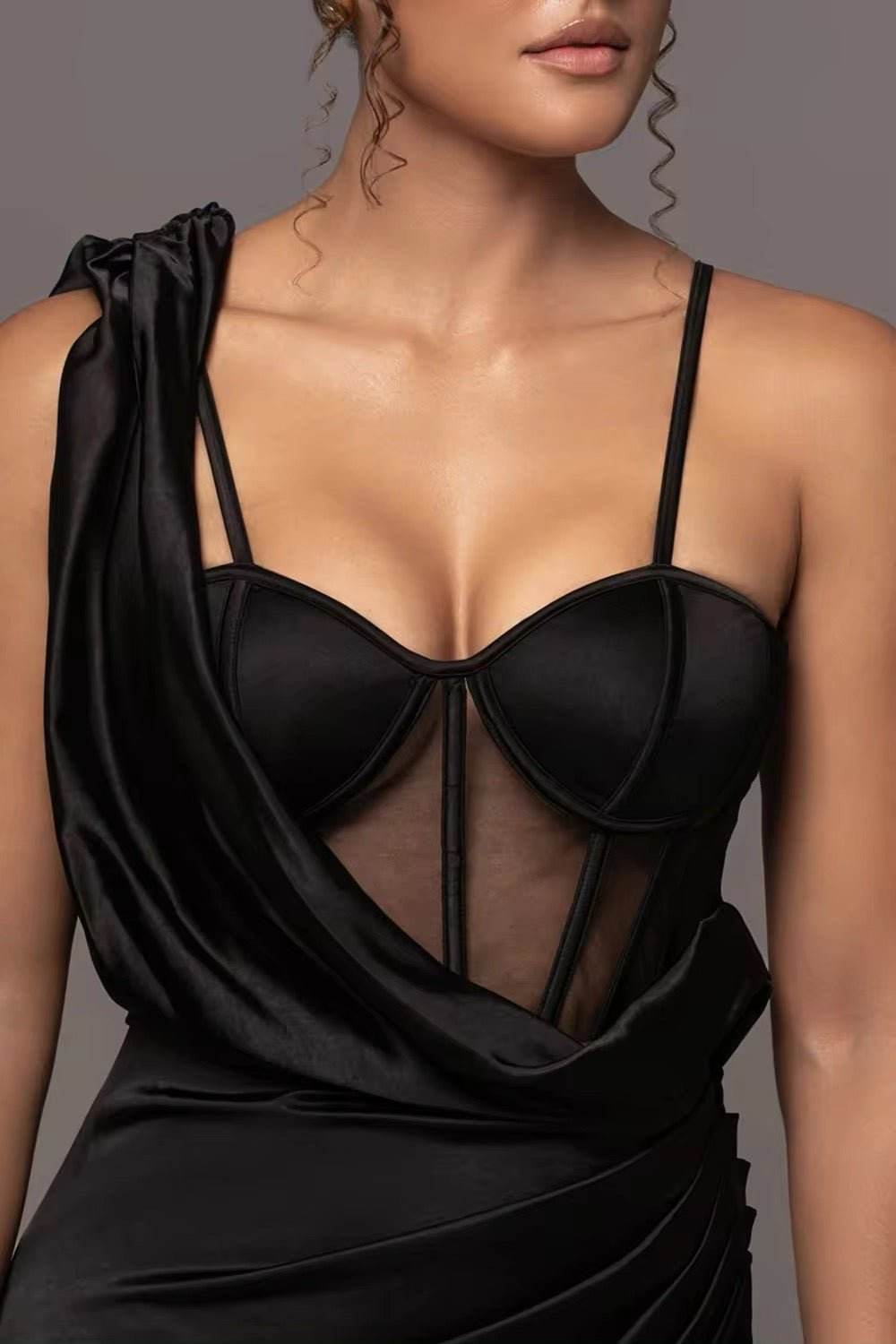 Satin Corset Maxi Dress - REBECATHELABEL