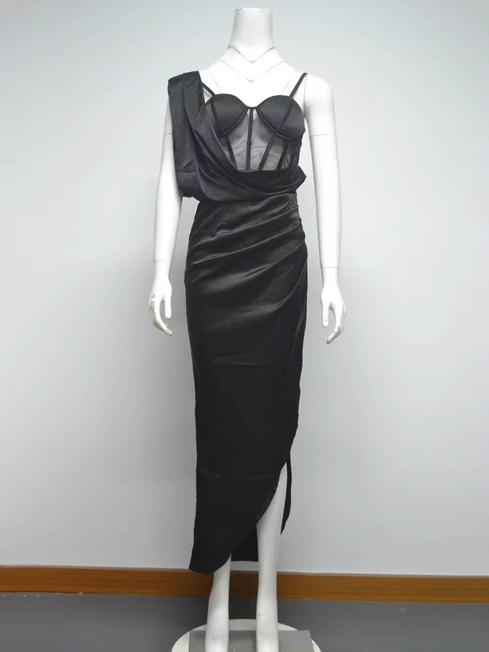 Satin Corset Maxi Dress - REBECATHELABEL