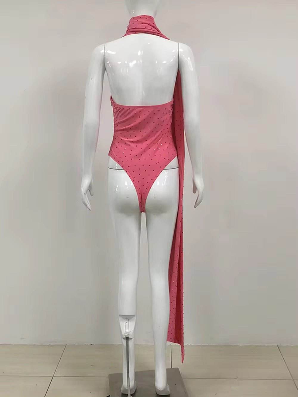 Scarf Collar Bodysuit + Long Pencil Skirt Two-Piece - REBECATHELABEL