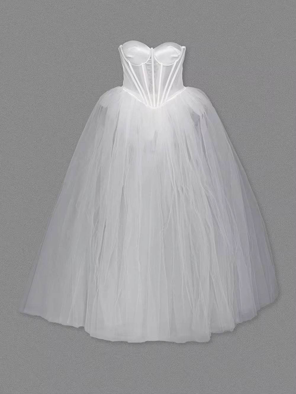 See Through Gauze Dress Off Shoulder Sexy Lace up Backless dress - REBECATHELABEL