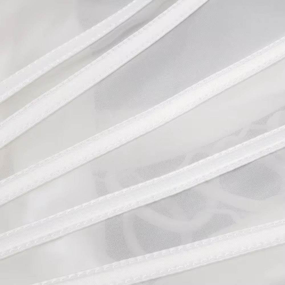 See Through Gauze Dress Off Shoulder Sexy Lace up Backless dress - REBECATHELABEL