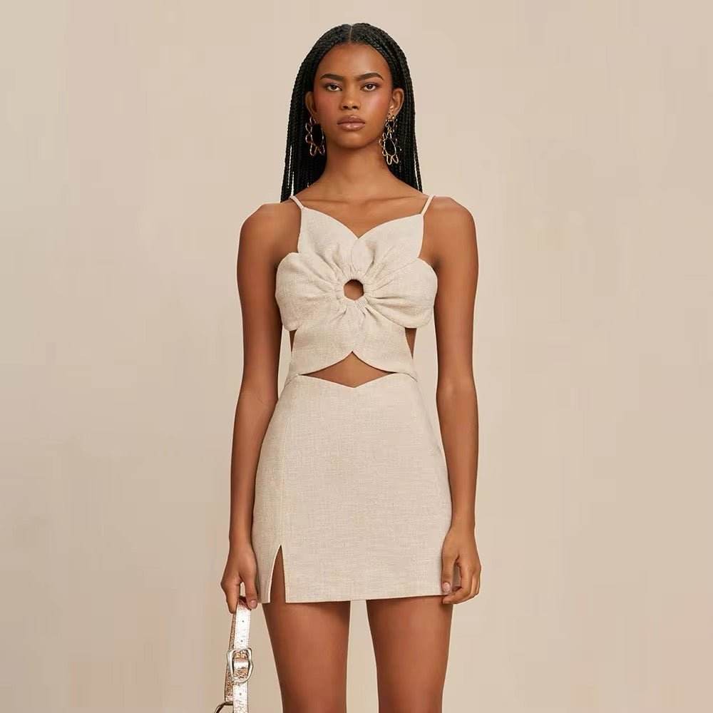 Sexy Backless Halter Mini Dress - REBECATHELABEL