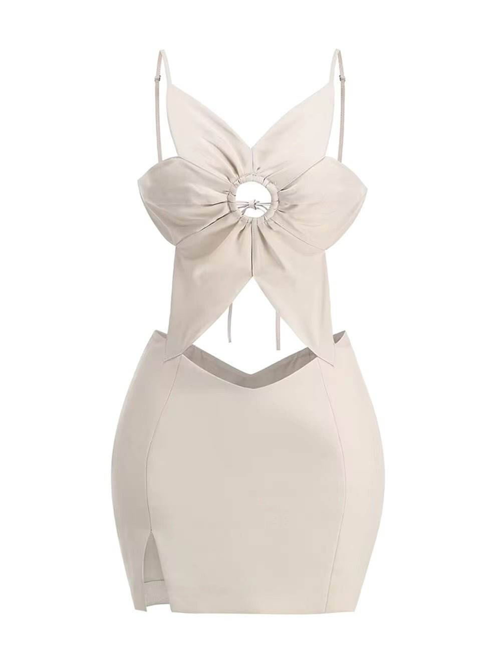 Sexy Backless Halter Mini Dress - REBECATHELABEL