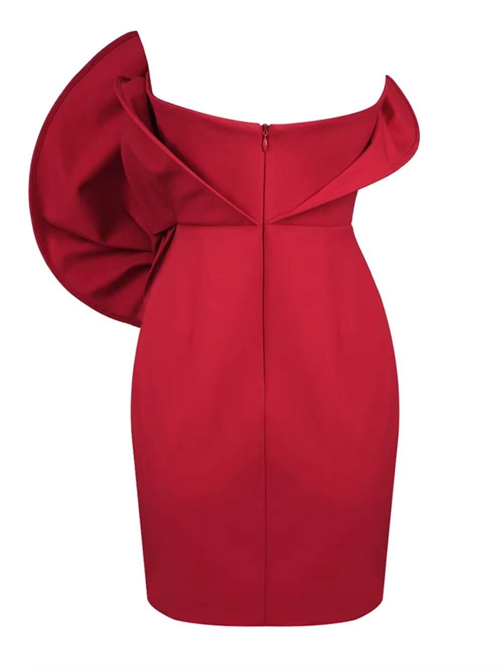 Sexy Strapless 3D Flower Fishbone Mini Dress - REBECATHELABEL