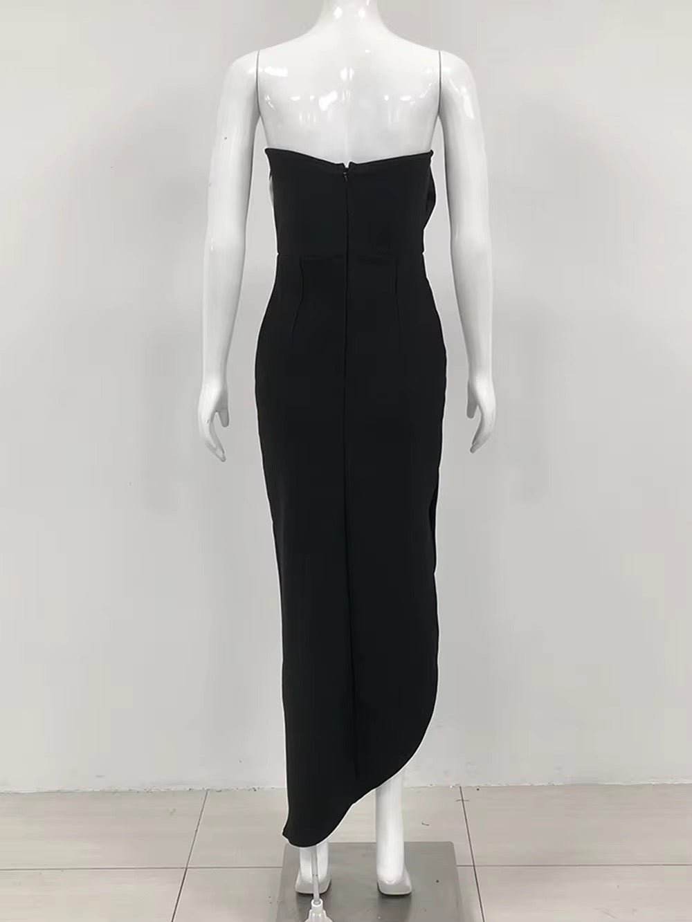 Sexy Strapless Bandage Bodycon 3D Flower dress - REBECATHELABEL