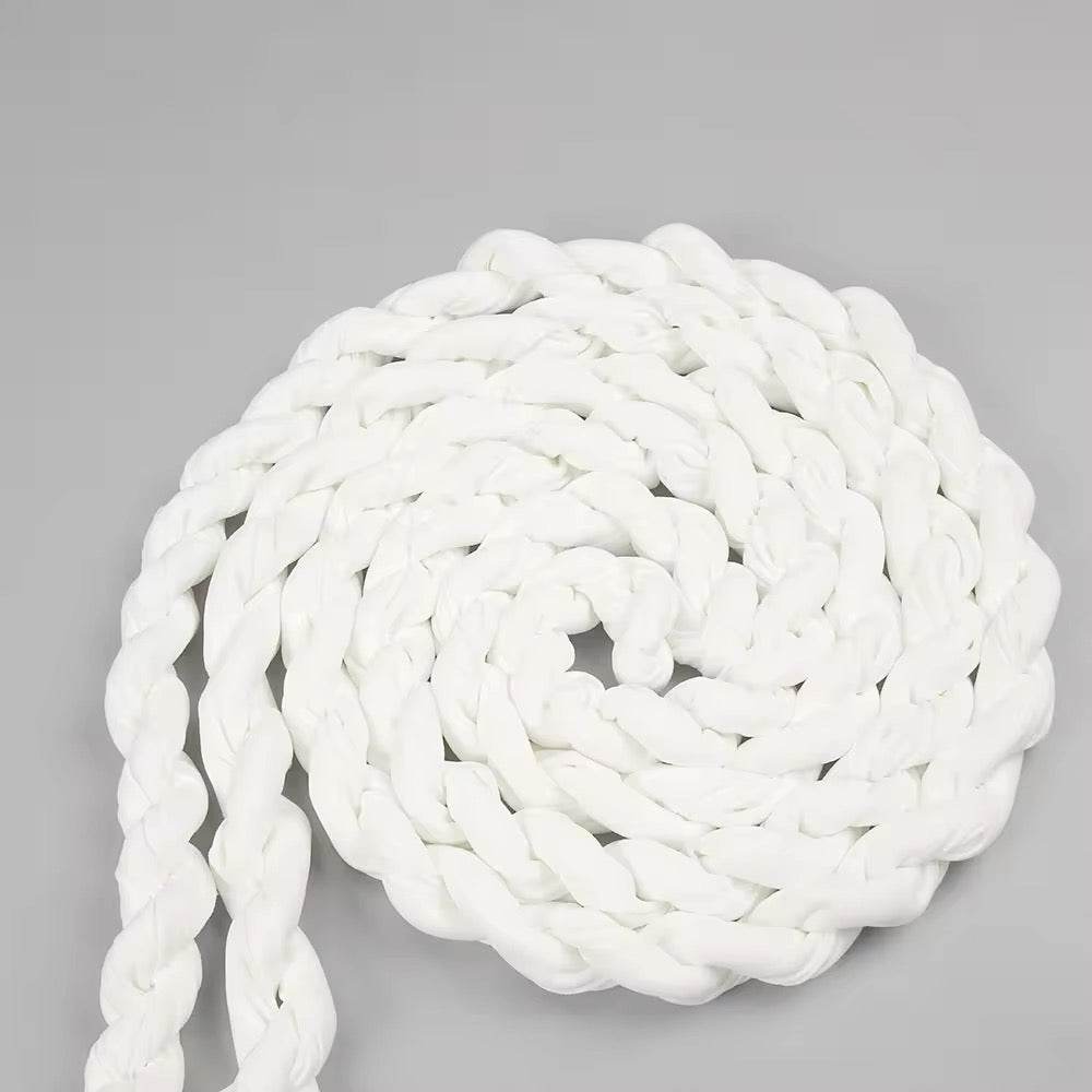 Slash Neck Braided Folds High Waist Elastic Maxi Dress - REBECATHELABEL