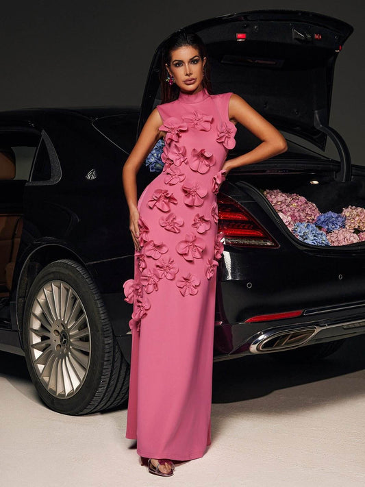 Sleeveless Flower Maxi Dress - REBECATHELABEL