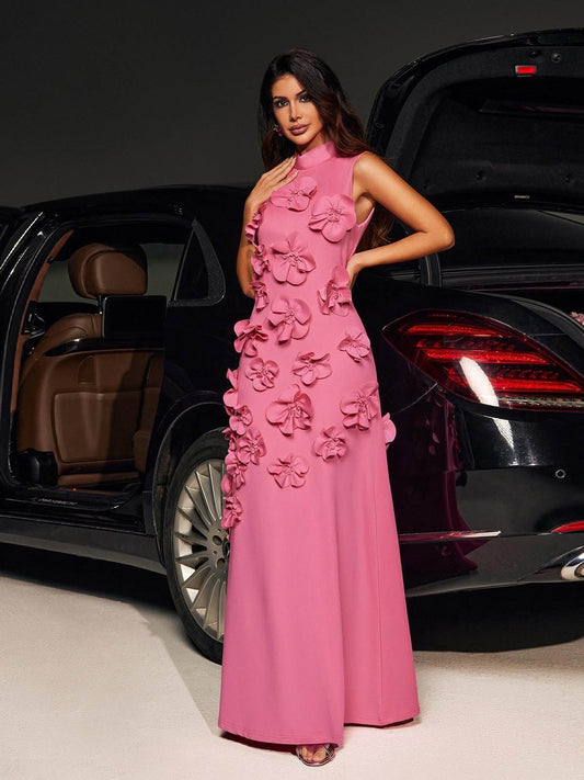 Sleeveless Flower Maxi Dress - REBECATHELABEL