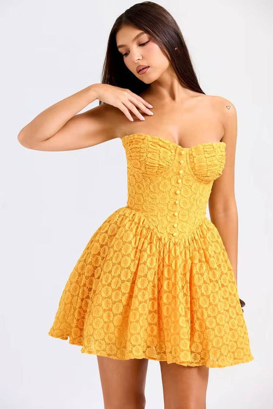 Spaghetti Strap Corset Dress - REBECATHELABEL