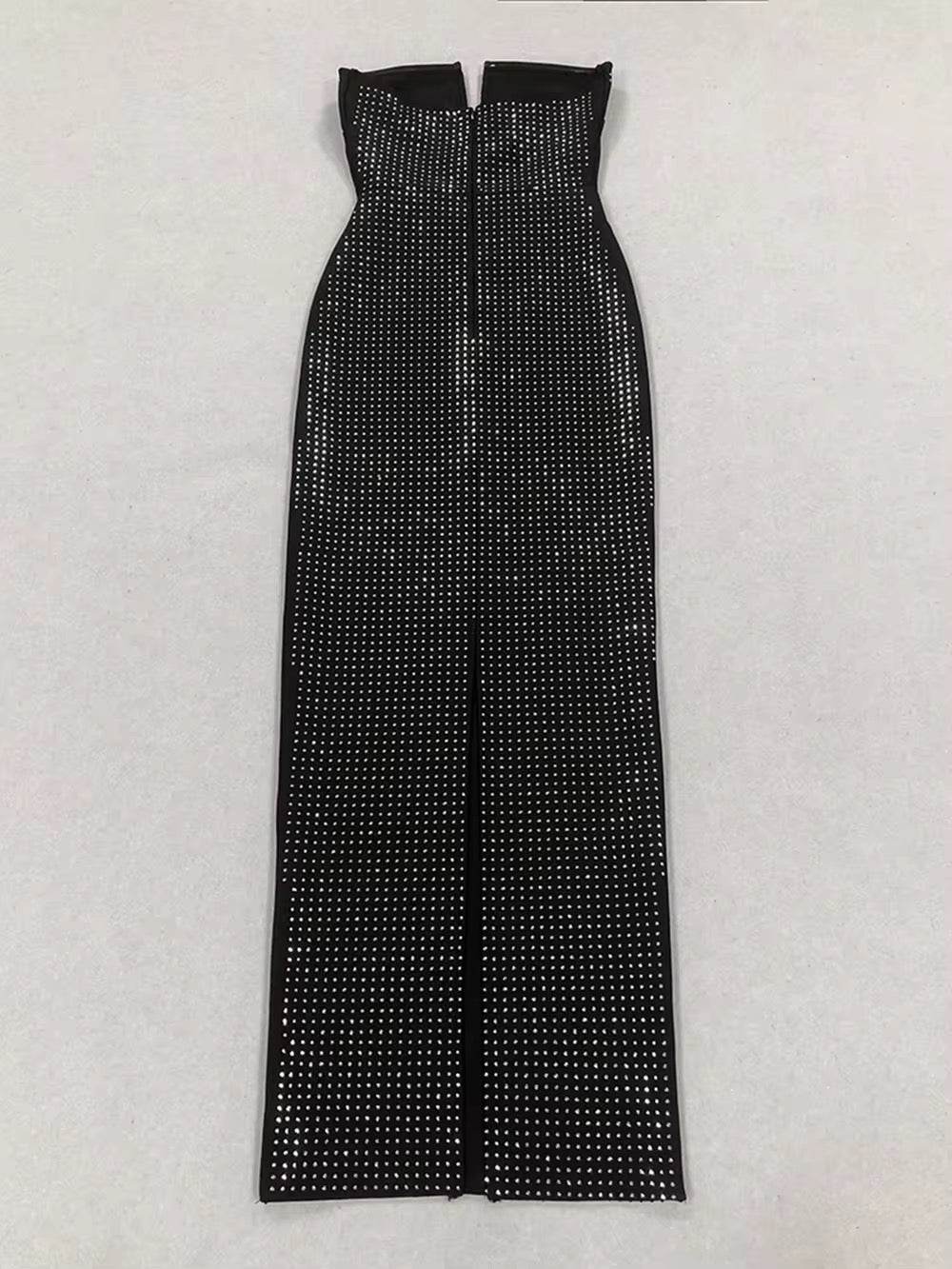 Sparkling Diamond Maxi Bandage Dress - REBECATHELABEL