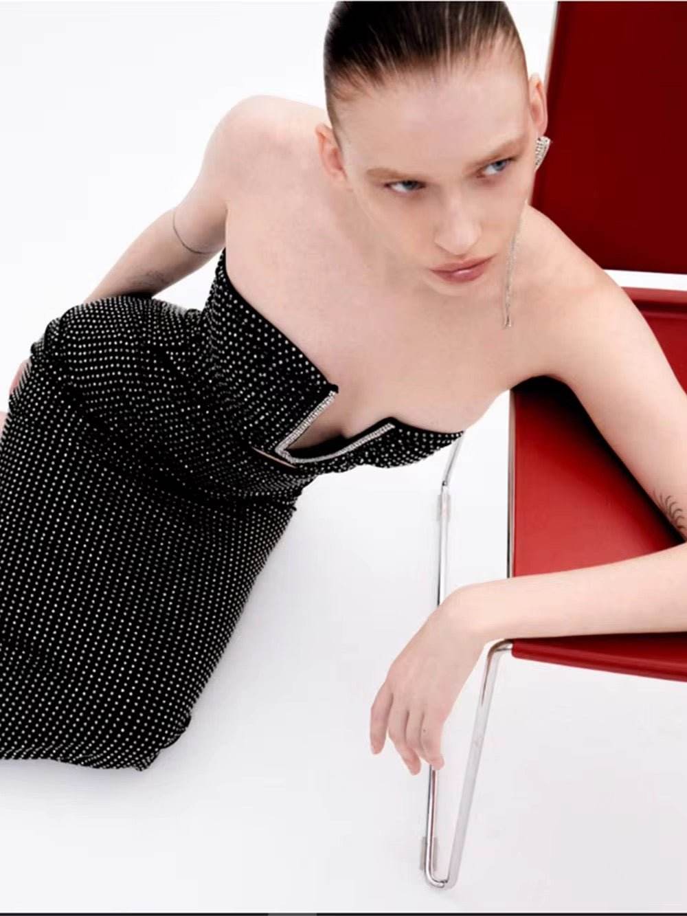 Sparkling Diamond Maxi Bandage Dress - REBECATHELABEL