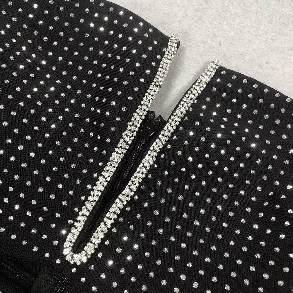 Sparkling Diamond Maxi Bandage Dress - REBECATHELABEL