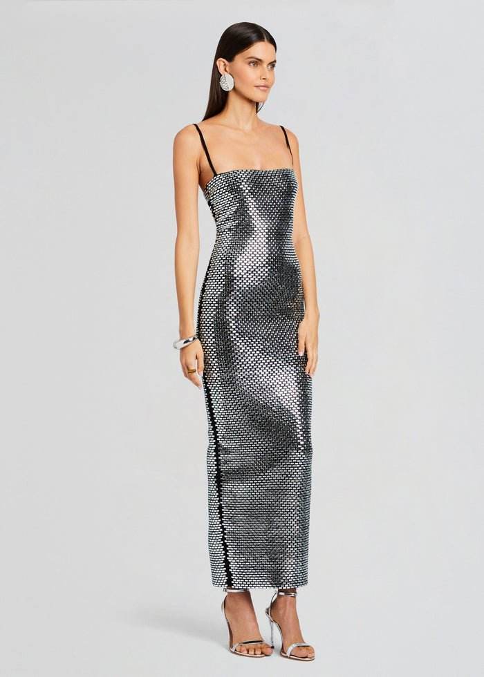 Sparkling Diamond Tight Maxi Dress - REBECATHELABEL