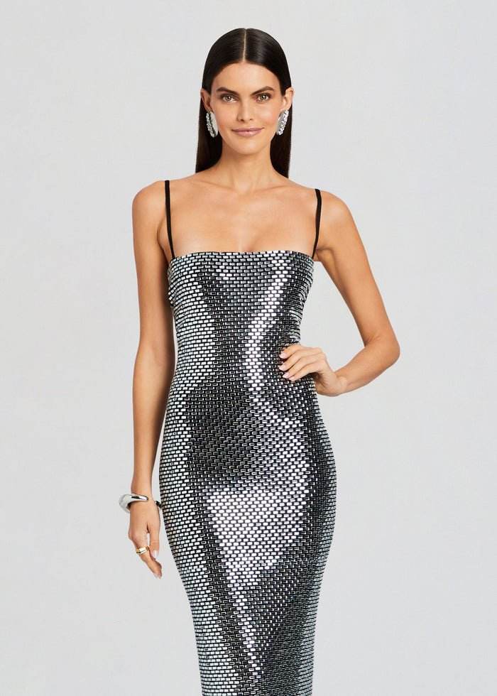 Sparkling Diamond Tight Maxi Dress - REBECATHELABEL
