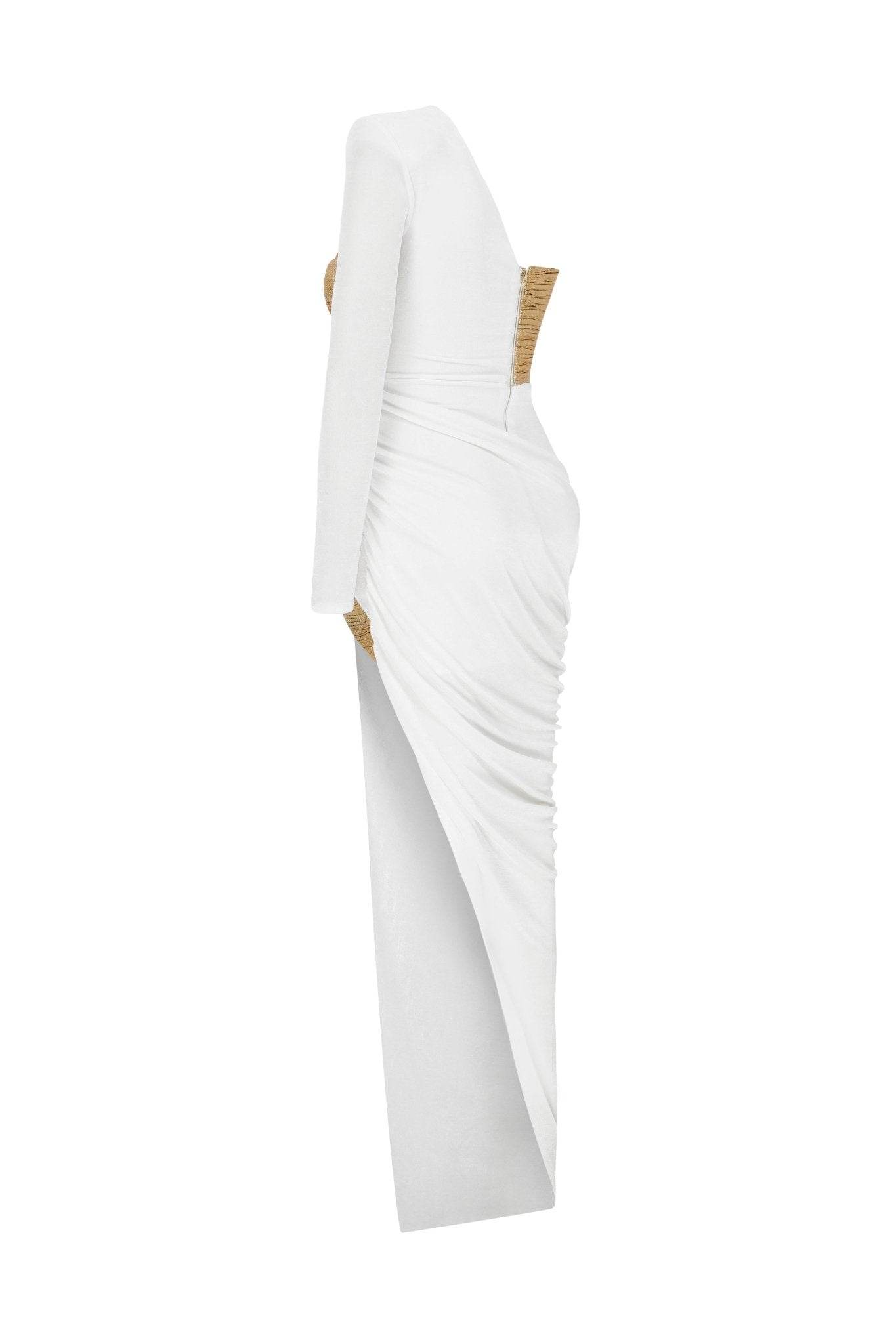 Split Asymmetric Slim Party Dress Elegant 3D Flower Patchwork Sexy One Shoulder dress - REBECATHELABEL