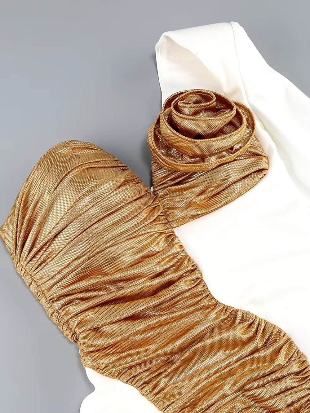 Split Asymmetric Slim Party Dress Elegant 3D Flower Patchwork Sexy One Shoulder dress - REBECATHELABEL