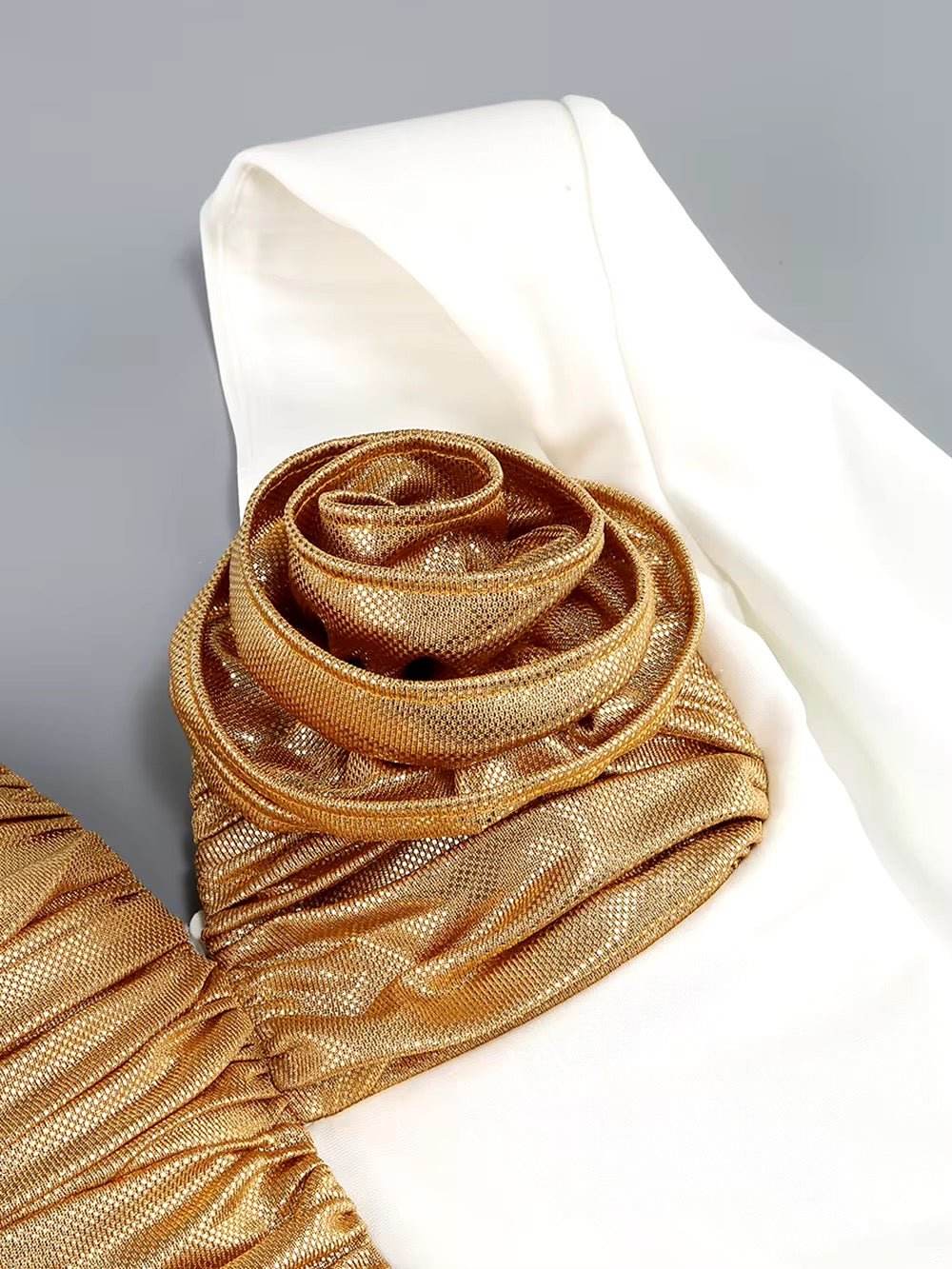 Split Asymmetric Slim Party Dress Elegant 3D Flower Patchwork Sexy One Shoulder dress - REBECATHELABEL