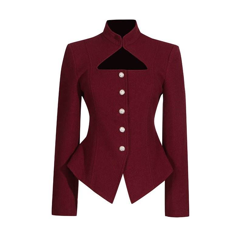 Stand Collar Hollow Out Cutout out High Grade Long Sleeve - REBECATHELABEL