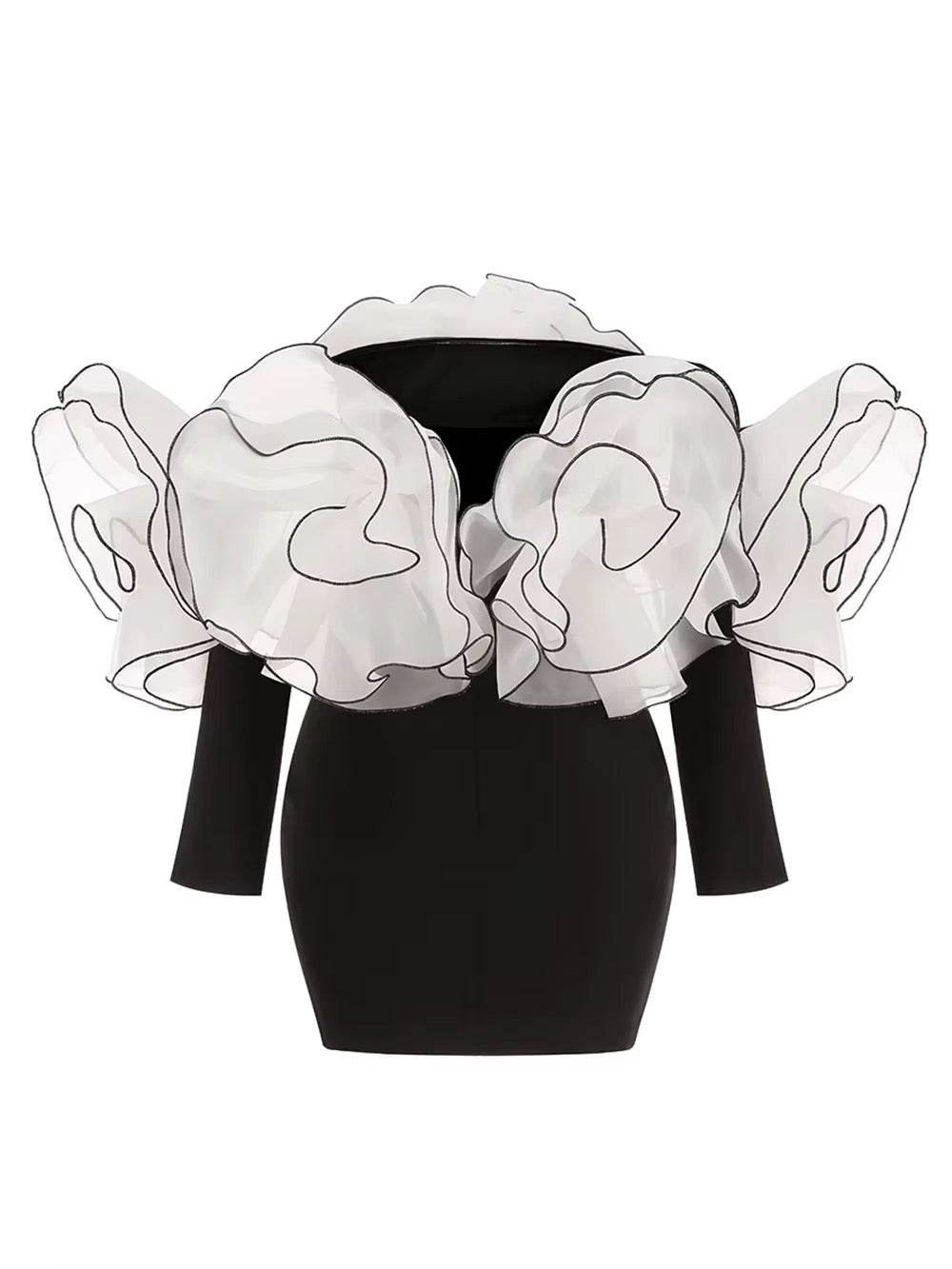 Strapless 3D Flowers Bodycon Mini Dress - REBECATHELABEL