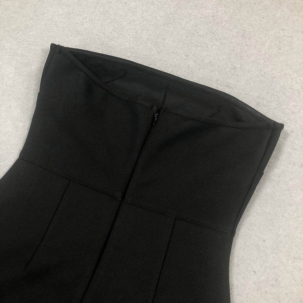 Strapless Backless Multi-color Crystall Mini Bodycon Bandage Dress - REBECATHELABEL