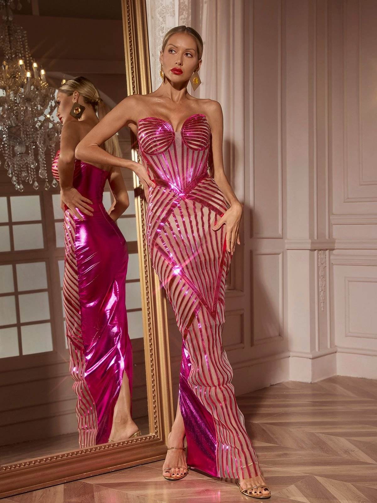 Strapless Cutout Maxi Dress - REBECATHELABEL