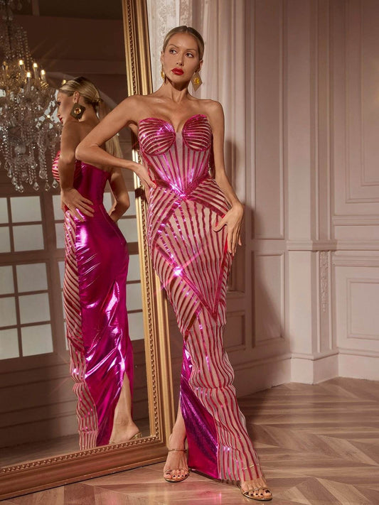 Strapless Cutout Maxi Dress - REBECATHELABEL