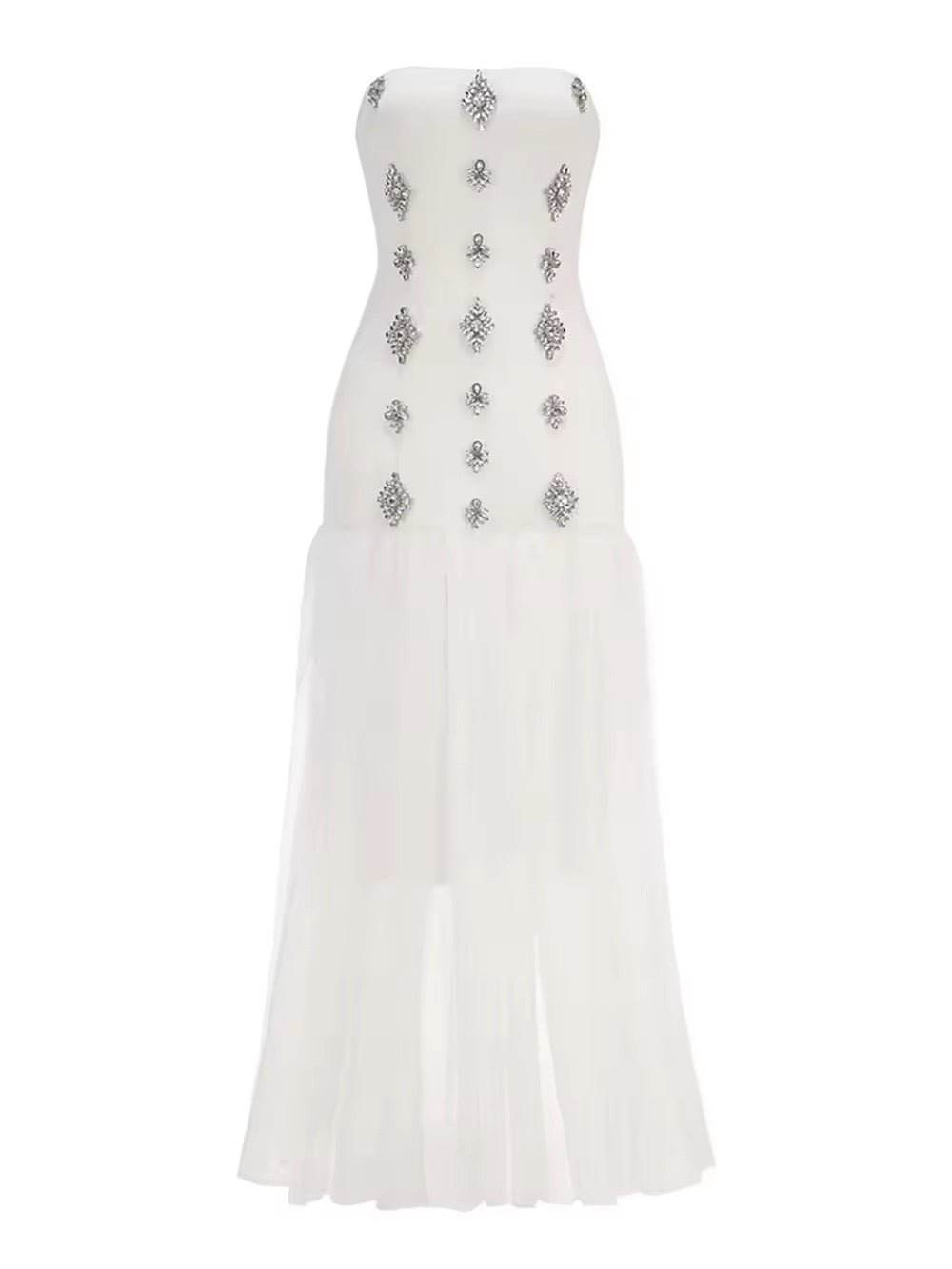 Strapless Diamonds Ball Gown Maxi Dress - REBECATHELABEL