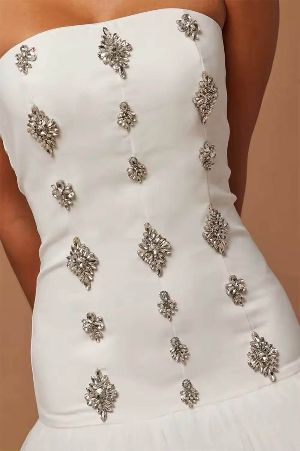 Strapless Diamonds Ball Gown Maxi Dress - REBECATHELABEL