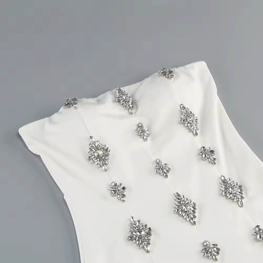 Strapless Diamonds Ball Gown Maxi Dress - REBECATHELABEL