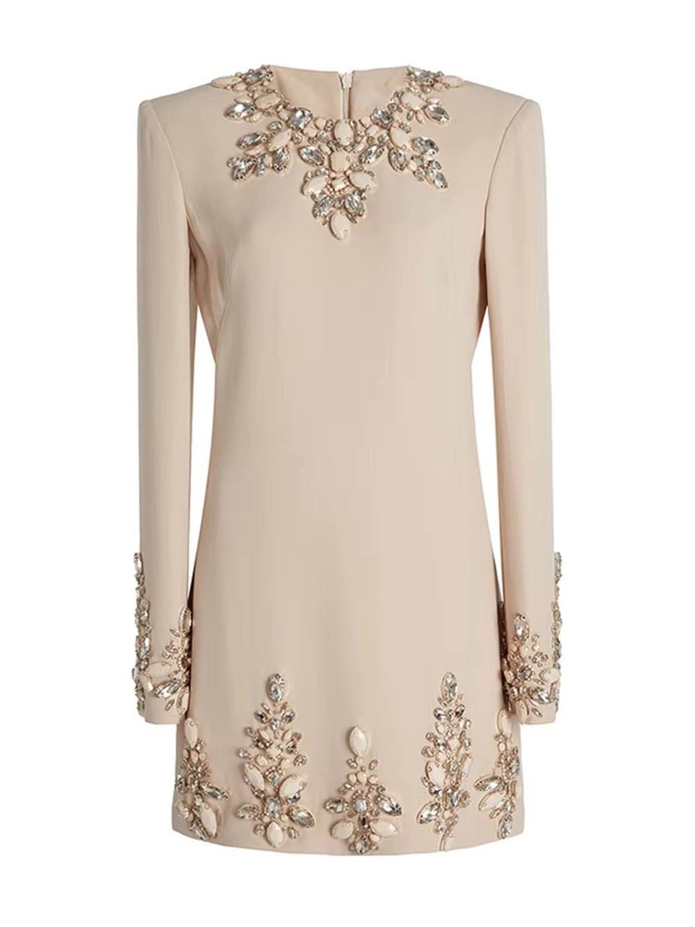 Temperament Diamond Bead Mini Dress - REBECATHELABEL